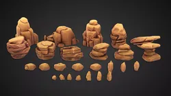 3D Stylised Desert Rock Low-poly 3D model