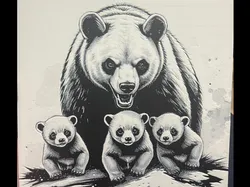 Bear & Cubs v4 Hueforge 200x200