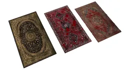 Carpets set of three rugs Low-poly