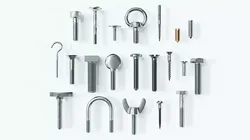 Collection of 21 bolts and screws 3D model