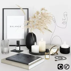 Decorative set with face sculpture 3D model