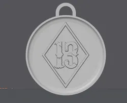 Diamond 13 Keychain