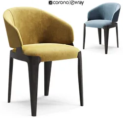 Diotti Velis Wooden Legs Upholstered Chairs Chair