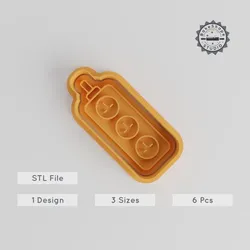 Extension Lead Shape Cutter & Stamp Set, Perfect for Cookies & Fondant, Includes S/M/L Sizes