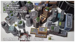 Futuristic Urban 6mm Scale 3D Printable Assets 3D print model