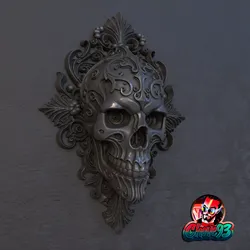 Gothic Skull Wall Mount -3dprint-stl 3D print model