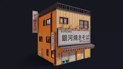 Japanese Yakisoba shop Low-poly 3D model