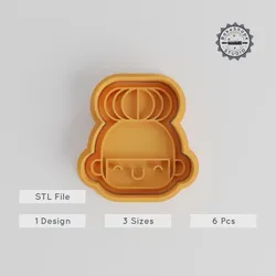 Joyful Cookie & Fondant Shape Cutter Stamp Set, Smiley Emoji Expression, 3 Sizes, 6 Pieces, Kawaii Character