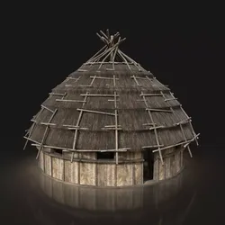 Next Gen AAA ROUND THATCHED FANTASY MEDIEVAL HOUSE COTTAGE HUT Low-poly 3D model