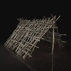 Next Gen AAA Shelter Hut made of sticks Low-poly 3D model