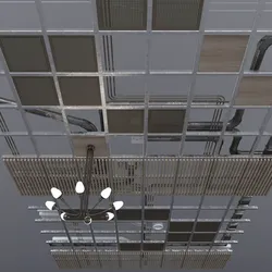 Pipes industrial ceiling 3D model