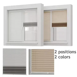 Pleated curtains and window 3D model