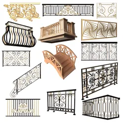 Railing Balcony and  Footbridge Collection Low-poly 3D model