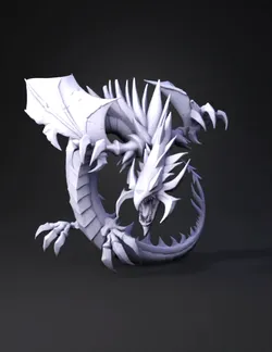 red dragon surrounded by flames with sharp gold tinted claws and blue