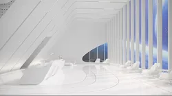 Sci-fi white interior 03 3D model
