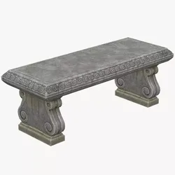 Stone Bench PBR Game Ready Low-poly 3D model