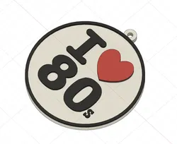 Jewelry & Accessories STL indir - LIEFDE JAREN 80 SLEUTELHANGER - Gominolozgz