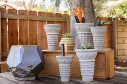 Large Ice Cream Cone Vase Cement/Plaster Mold