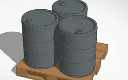 Steel barrels on a pallet