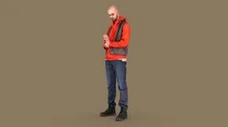 Tall Guy in Orange Hoodie