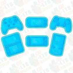 Board Games & Card Games STL Descărcare - Set de 6 tăietori pentru fursecuri cu controlere de jocuri - Mira3D
