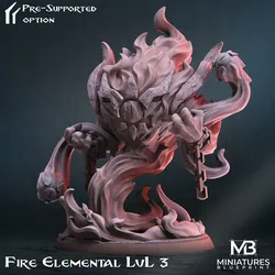 Characters & Creatures STL indir - Vuurelement - LvL 3 - Miniatures Blueprint