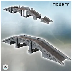 Other STL Descărcare - Pod modern cu placare din cărămidă, piloni dubli și acces - Hartolia Miniatures