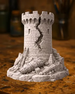 Ruined Medieval Tower Diorama
