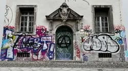 Anarchy-Marked Door - Berlin, Germany
