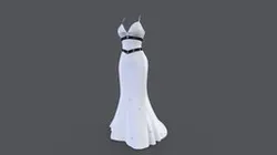 Female Spaghetti Straps Long Tail White Dress