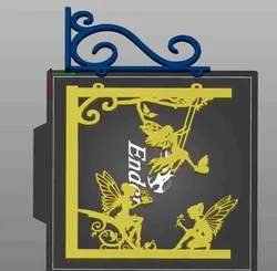 Home Decorations & Ornaments STL تنزيل - ديكور معلق مع جنيات معلقة على الحائط - celticverse