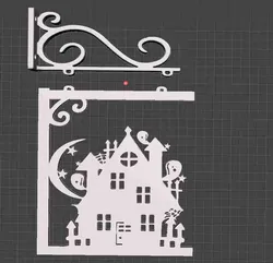 Home Decorations & Ornaments STL تنزيل - ديكور معلق مع قوس حائط بيت الهالوين - celticverse