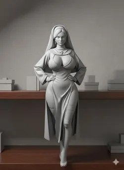 sexy woman in nun's uniform