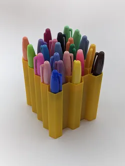 5x5 Hexagon Pen Pot Grid Holder Parametric CAD