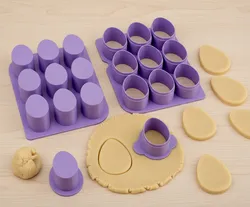 9-in-1 Egg Cookie Cutter and Cake Pop Mold Set