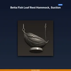 Betta Fish Leaf Rest Hammock, Suction Cup Mount, Near Surface - 3D Printable STL File