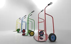 cart carrying a plastic drum ( plastic drum trolley)