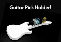 Guitar Pick Holder in The Shape of a Guitar!                 ) Print in Place > No Supports > Fast Printing!
