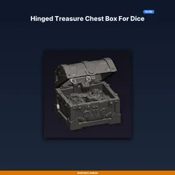 Hinged Treasure Chest Box For Dice Storage, Ornate Metal Look, - 3D Printable STL File