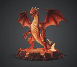 Infernal Fire Dragon on Lava Base – Epic Fantasy Dragon