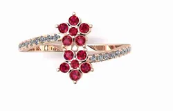 Jewelry & Accessories STL Download - flower ring rubyby Jewelry Maker