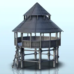 Miniature Games & Accessories STL Download - Circular wooden building on stilts (4) - miniatures warhammeby Hartolia Miniatures