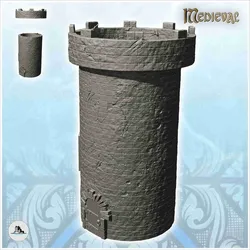 Other STL Download - Large round medieval stone watchtower with wooden door (9) -by Hartolia Miniatures