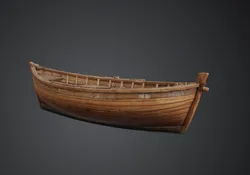 Wooden Rowboat Model – Classic Fishing Boat