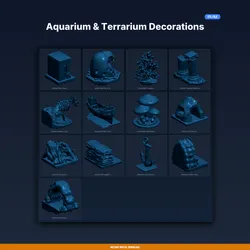 Aquarium & Terrarium Decorations Bundle - 13-Model STL Bundle