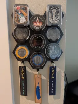 Drop Down Holder for Large Challenge Coins & RBF Attachment Hook w/ Hole