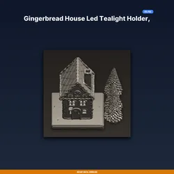 Gingerbread House Led Tealight Holder, Frosting Details, Christmas - 3D Printable STL File