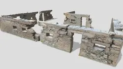 House Wall Ruins Stone Scan