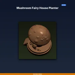 Mushroom Fairy House Planter - 3D Printable STL File