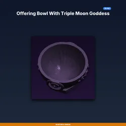 Offering Bowl With Triple Moon Goddess Symbol Carved On Sides, - 3D Printable STL File